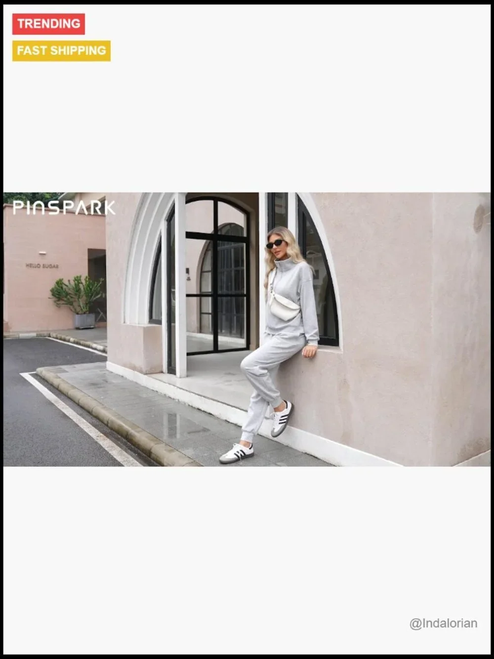 Long Sleeve Tracksuit Joggers Set Half Zip Sweatsuit Matching Set